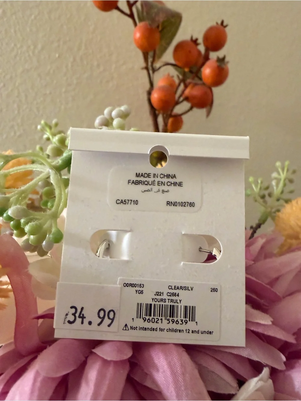 kate spade clear and silver heart hoop earrings